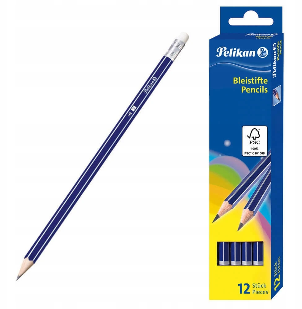 GP HB pieštukas su trintuku (12 vnt.) - PELIKAN