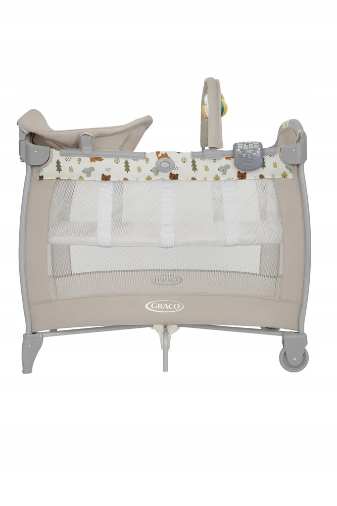 GRACO Vaikiška lovelė, maniežas CONTOUR ELECTRA, persirengimo stalas, čiužinys, krepšys, skydas