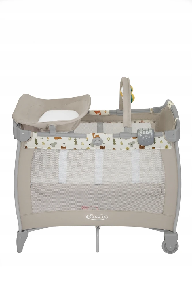 GRACO Vaikiška lovelė, maniežas CONTOUR ELECTRA, persirengimo stalas, čiužinys, krepšys, skydas
