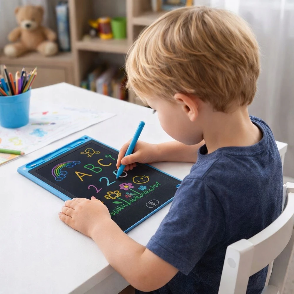 GRAFIKOS PIEŠIMO PLASTETĖ 8,5" LCD VAIKAMS, MĖLYNA SU RAŠTU