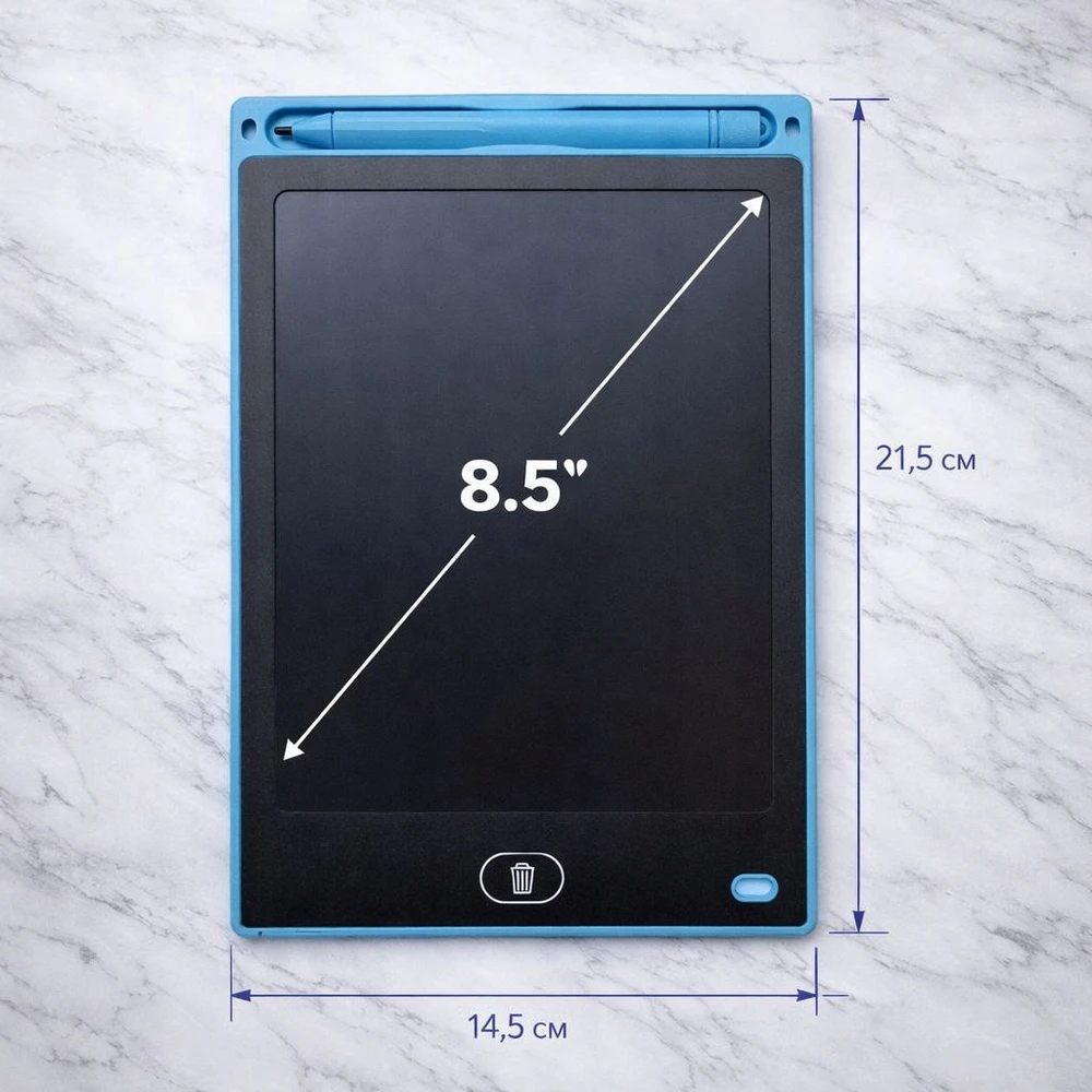 GRAFIKOS PIEŠIMO PLASTETĖ 8,5" LCD VAIKAMS, MĖLYNA SU RAŠTU