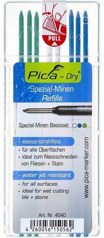 Pica Dry refills, 3-ju spalvu vandeniui atsparios serdeles 8 vnt.