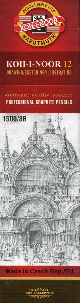 Grafitinis pieštukas 1500/8B (12vnt) - Koh-I-Noor