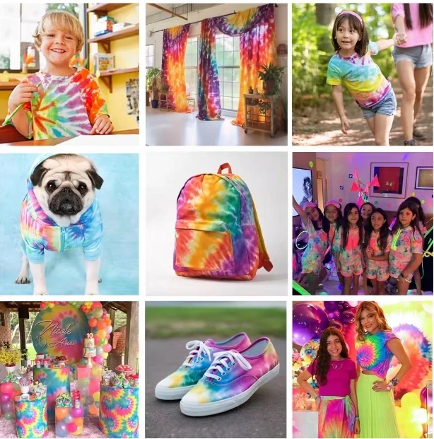 Grafix AUDINIAI DAŽAI DYE TIE DYE DRABUŽIAI DYE KIT 5 spalvų