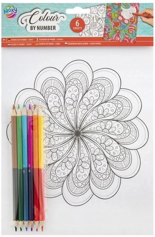 Grafix Dažymas skaičiais + kreidelės Mandala
