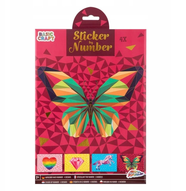 Grafix Įklijavimas pagal numerius 4 raštai Butterfly Moxy 100082/A
