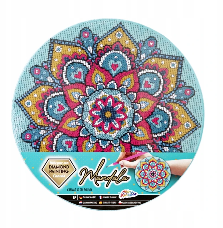 Grafix Masters of Art, Rožinė Mandala Creative deimantinė mozaika 30 cm