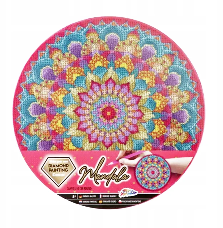 Grafix Masters of Art, Rožinė Mandala Creative deimantinė mozaika 30 cm