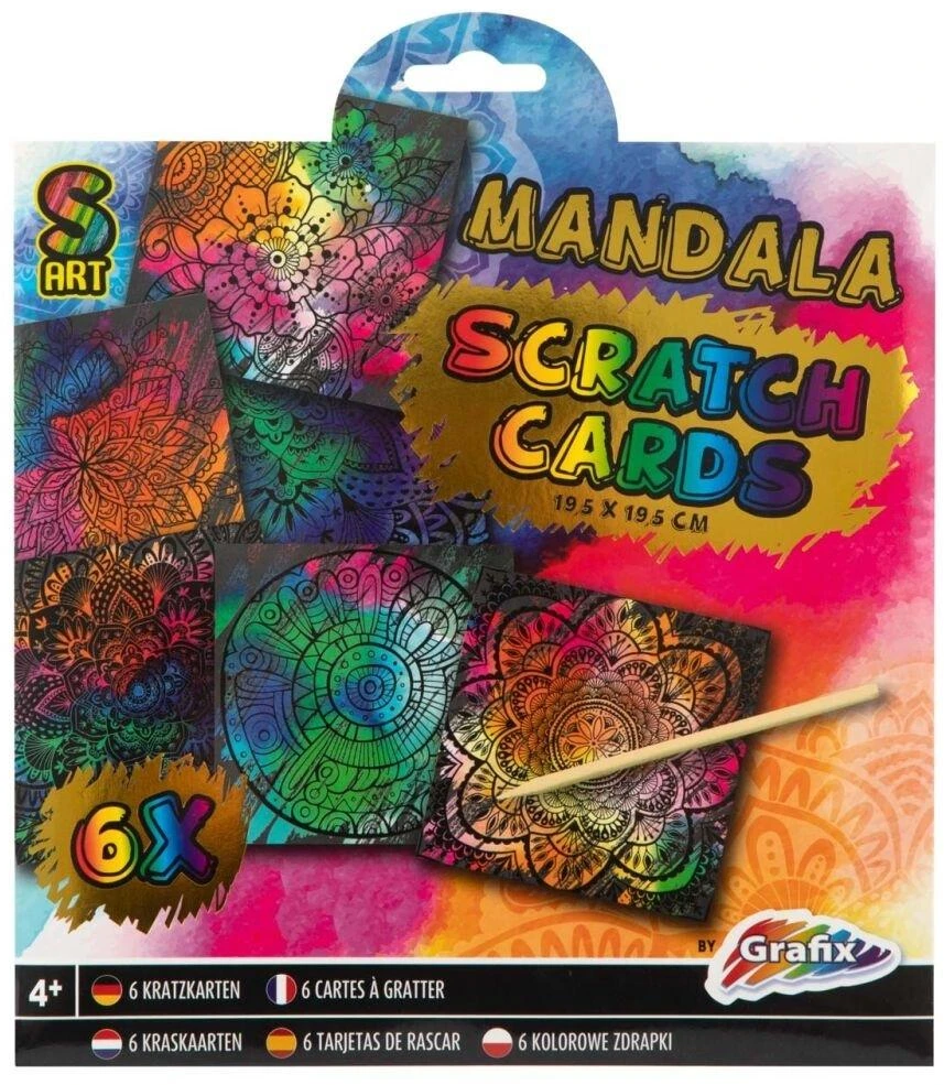 Grafix Obrazki do wydrapywania 6 vnt. zwierzątka - mandala