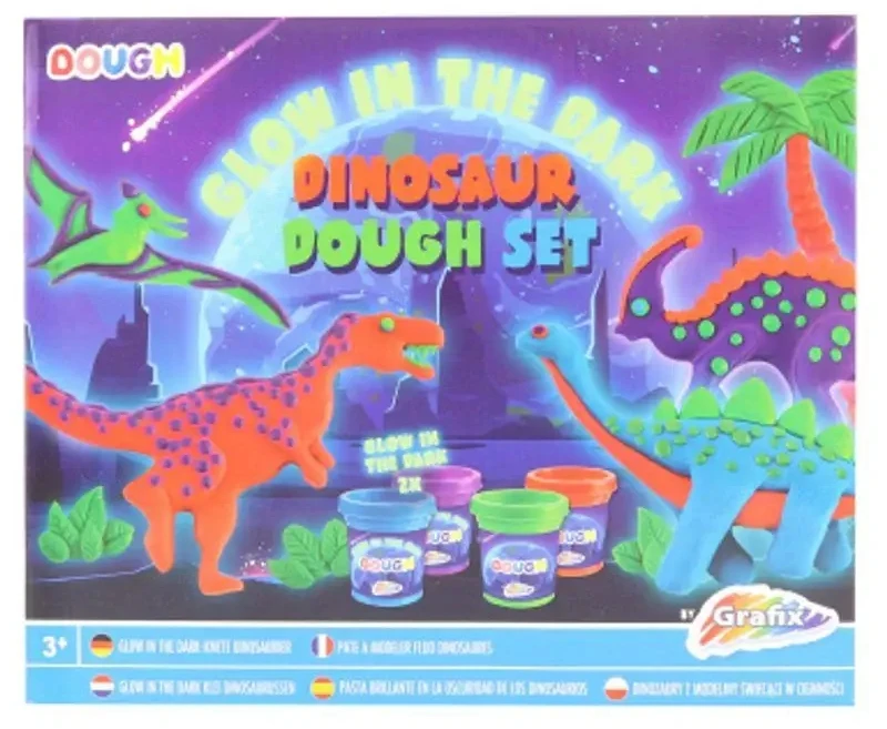 Grafix PLASTIKINIAI MOLIO DINOZAURAI, švytintys tamsoje