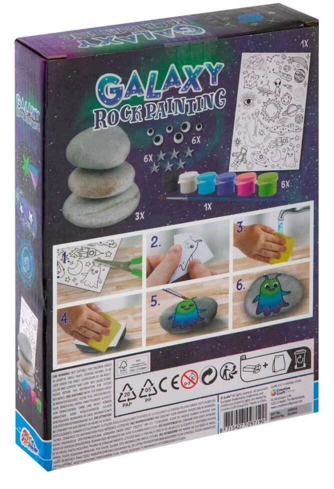 Grafix Rinkinys "galaxy Rock Painting" – kūrybiškas akmenukų dekoravimas