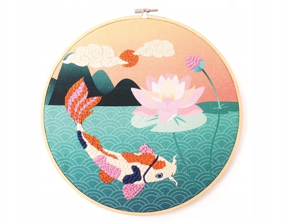 Graine Creative Punch Needle siuvinėjimo rinkinys - žuvis, 35x35 cm
