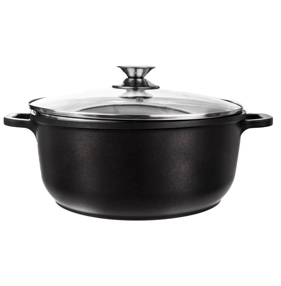GRANITINIS puodas su dangteliu virimui, troškinimui, kepimui, 28 cm, 7L GRANDE