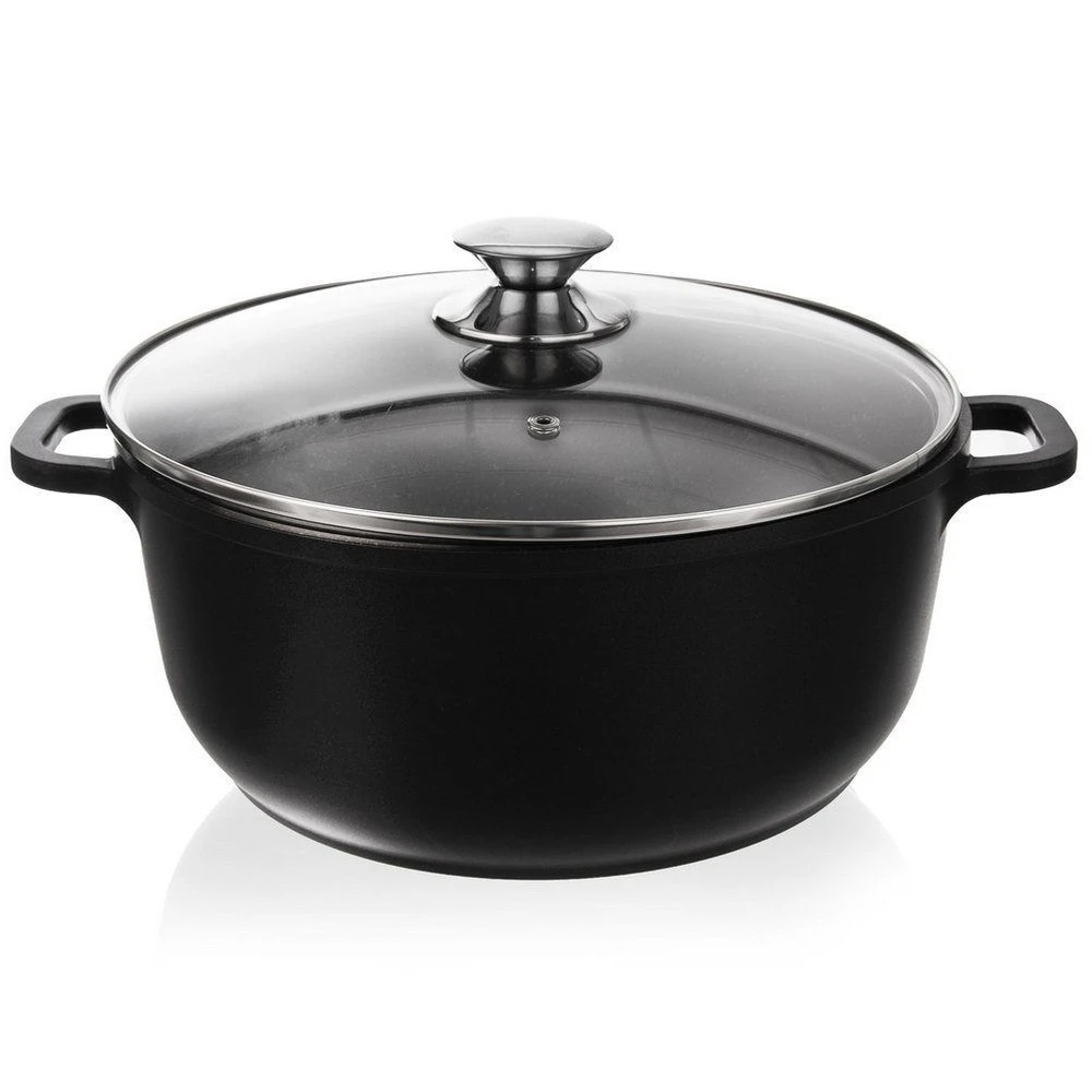 GRANITINIS puodas su dangteliu virimui, troškinimui, kepimui, 28 cm, 7L GRANDE