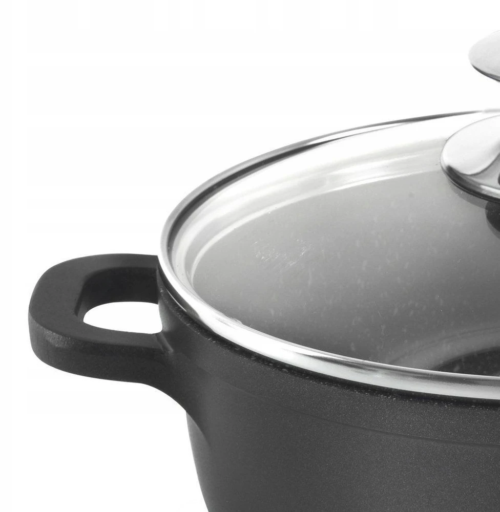 Granito puodas su stikliniu dangteliu GRANDE 20 cm, 2,3 l