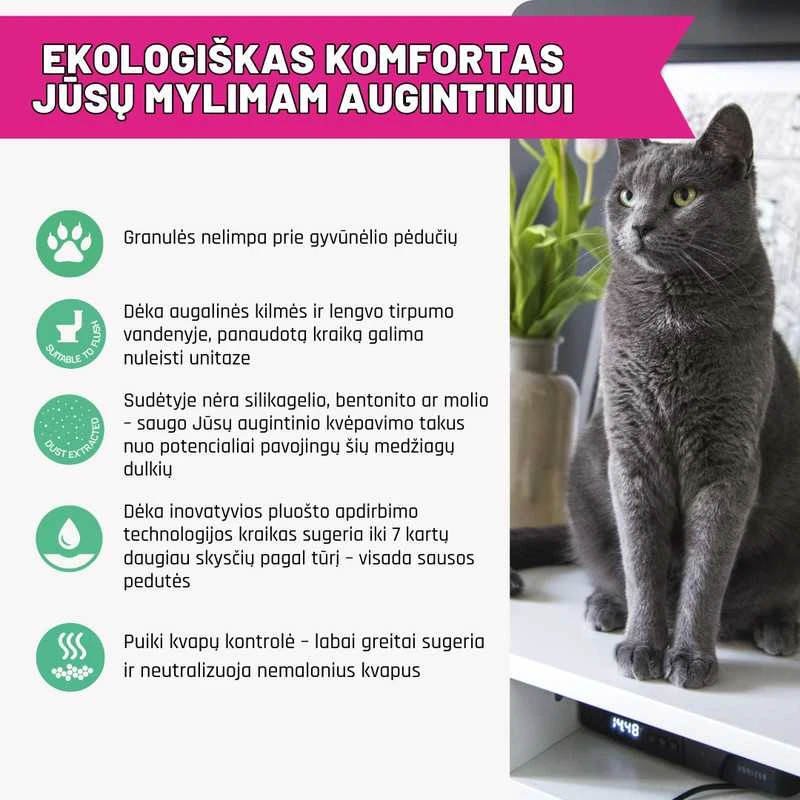 NORDIC PET Nordic_Pet Kačių kraikas organinis (nesušokantis) NordicPet, 5 l