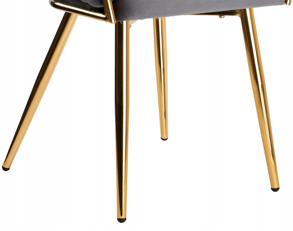 Ehokery GRAPHITE GLAMOUR GRAPHITE VELVET KĖDĖ SU AUKSO KOJĖLĖMIS AUKSO