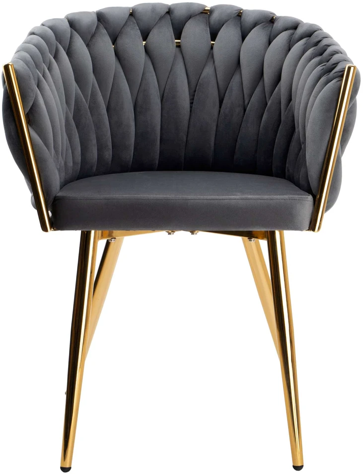 Ehokery GRAPHITE GLAMOUR GRAPHITE VELVET KĖDĖ SU AUKSO KOJĖLĖMIS AUKSO