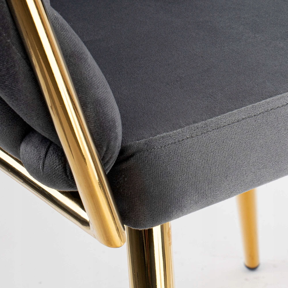 Ehokery GRAPHITE GLAMOUR GRAPHITE VELVET KĖDĖ SU AUKSO KOJĖLĖMIS AUKSO