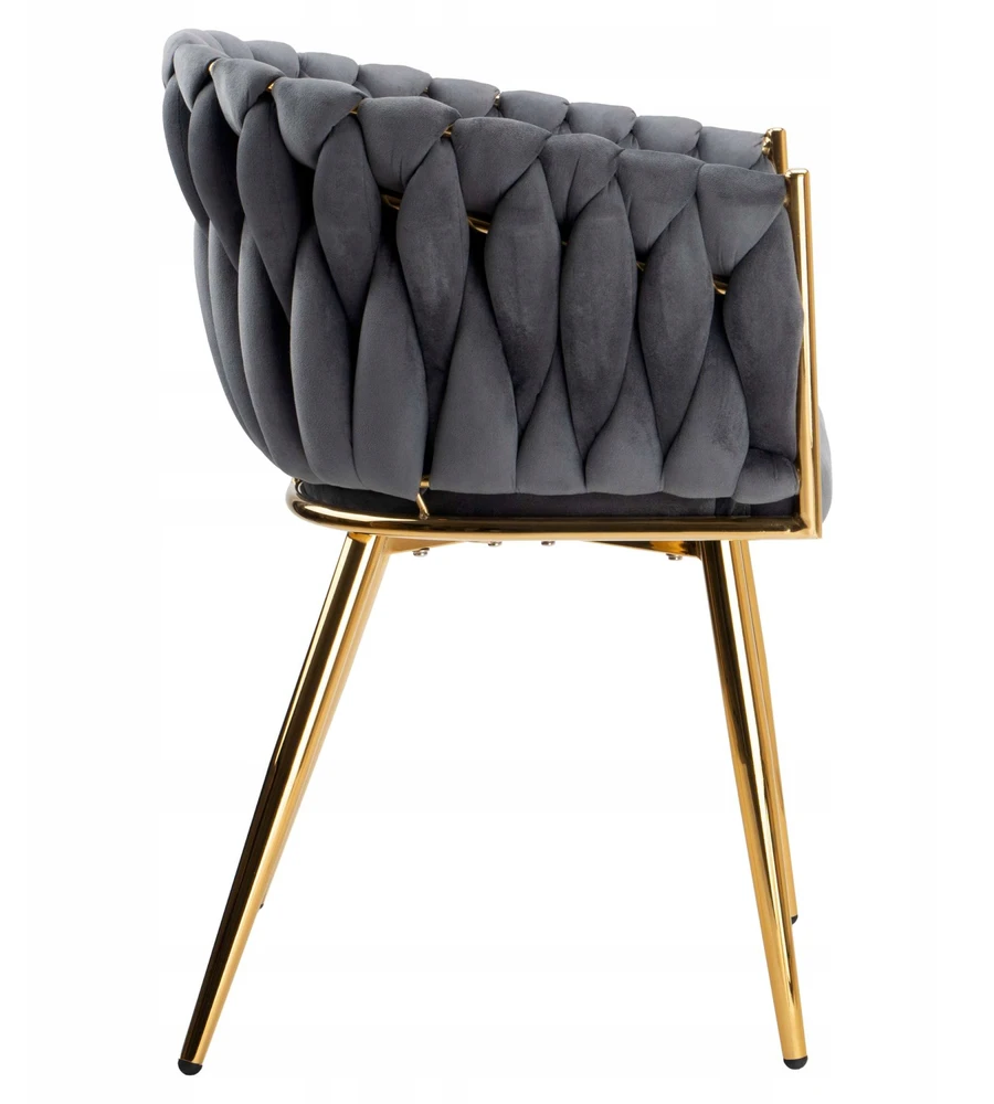 Ehokery GRAPHITE GLAMOUR GRAPHITE VELVET KĖDĖ SU AUKSO KOJĖLĖMIS AUKSO