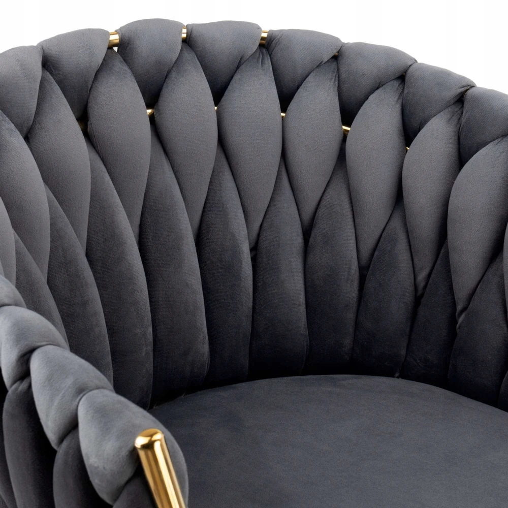 Ehokery GRAPHITE GLAMOUR GRAPHITE VELVET KĖDĖ SU AUKSO KOJĖLĖMIS AUKSO