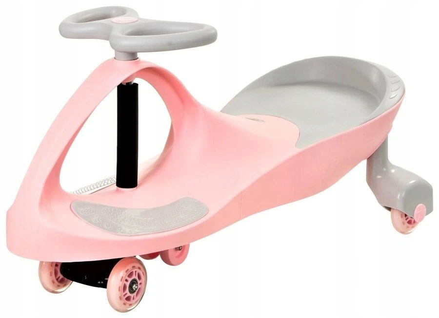„Gravity Ride-On“ žaislinis automobilis vaikams, rožinis, šviečiantys LED ratai TWISTCAR