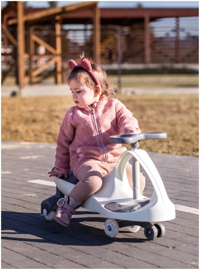 „Gravity Ride-On“ žaislinis automobilis vaikams, rožinis, šviečiantys LED ratai TWISTCAR