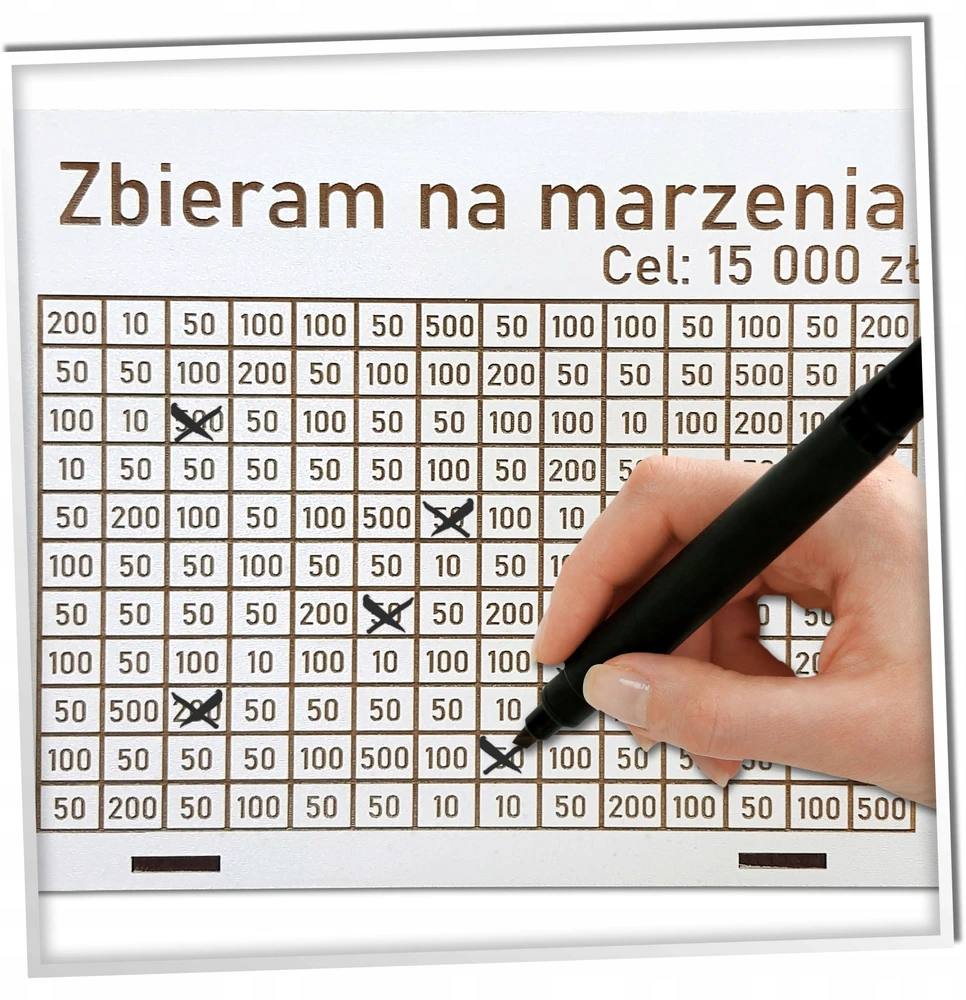 GraweroweLove SKARBONKA WYKREŚLANA PREZENT WYZWANIE OSZCZĘDZANIE TWÓJ NAPIS RÓŻNE KWOTY