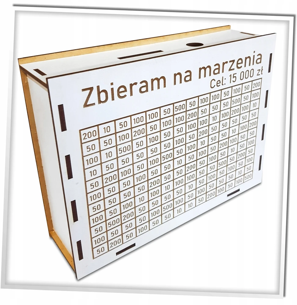 GraweroweLove SKARBONKA WYKREŚLANA PREZENT WYZWANIE OSZCZĘDZANIE TWÓJ NAPIS RÓŻNE KWOTY