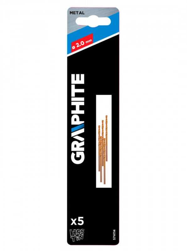 Graphite Grafito titano metalo grąžtas cilindrinis 2mm 5vnt. (57H114)
