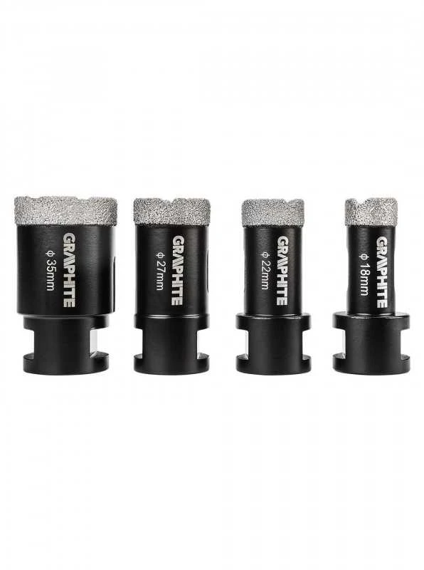 Grąžtas Graphite Karūnos 55H318 (18, 22, 27, 35 mm), 4 vnt.