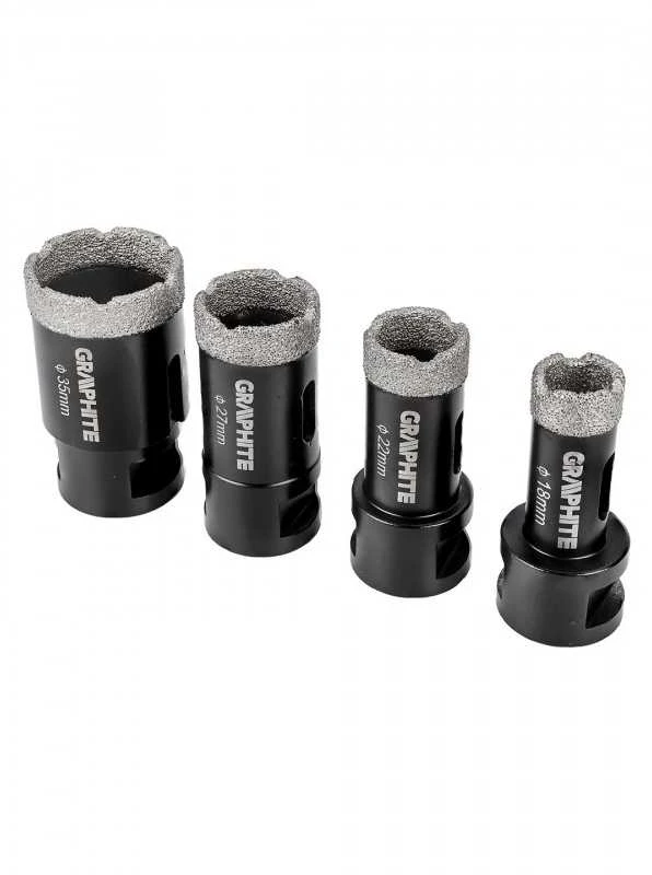 Grąžtas Graphite Karūnos 55H318 (18, 22, 27, 35 mm), 4 vnt.