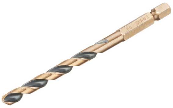 Grąžtas metalui HEX 1/4, 6,0 mm, DeWALT