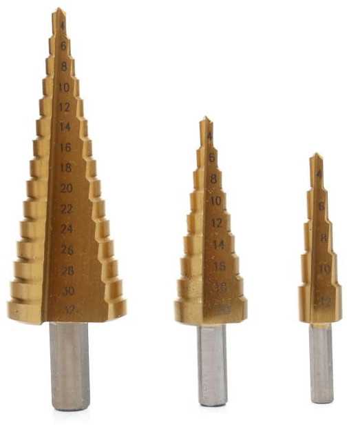 Grąžtas Kraftampdele Pakopinių grąžtų rinkinys 3vnt, 4-32mm