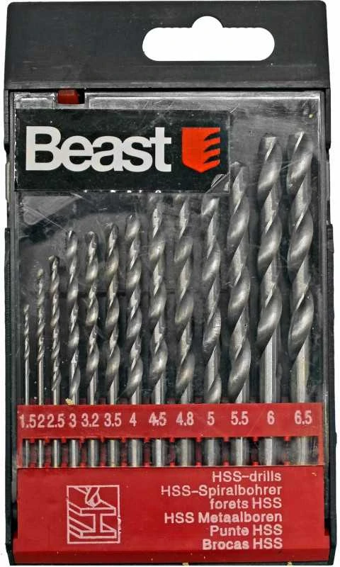 Grąžtas Urbjmašinėlės antgaliai Beast HSS-G Metalui 1.5-6.5mm 13 vnt.