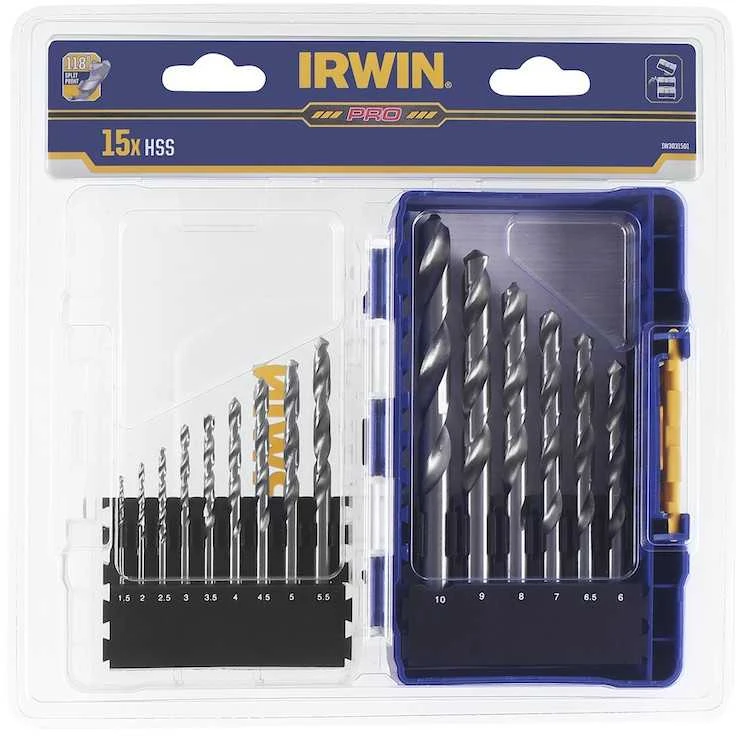 Grąžtas Stanley Irwin Grąžtų rinkinys HSS PRO 15 vnt.