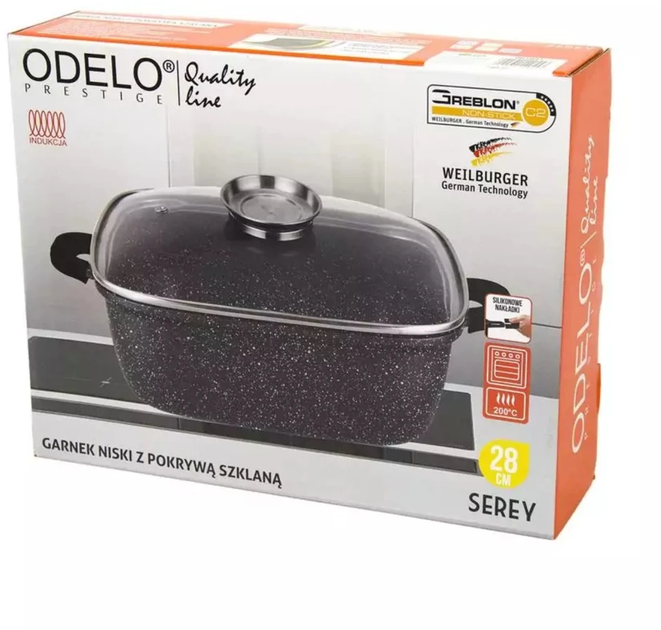 GREBLON SQUARE PUODAS, AUKŠTAS 28 cm, 3,5 L SEREY OD1991, ODELO