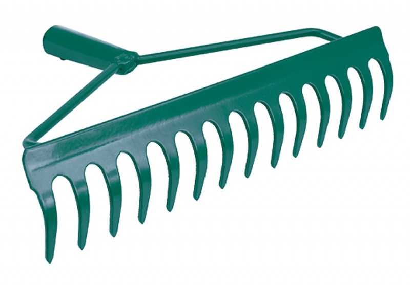 FLO GRABIE METALOWE KABŁĄKOWE 36cm 14 ZĘBÓW, NIEOPRAWIONE 35755