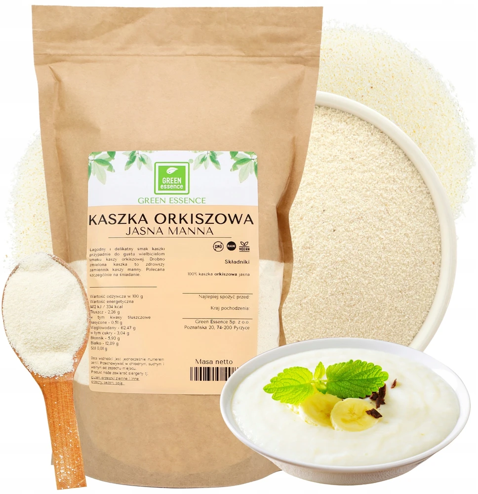 Green Essence DIDŽIOSIOS SPELTOS 1kg, lengvos kaip manų kruopos, 1000g speltų pusryčiams