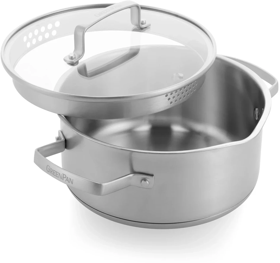 Green Pan GreenPan Chef's Collection plieno puodas su dangčiu 20cm 3l dujinė orkaitė