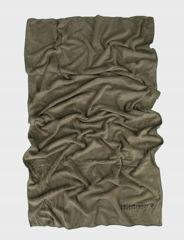 Greitai džiūstantis turistinis rankšluostis, Dominator Urban Combat, žalias, 70x140, su tinkleliu dėklu