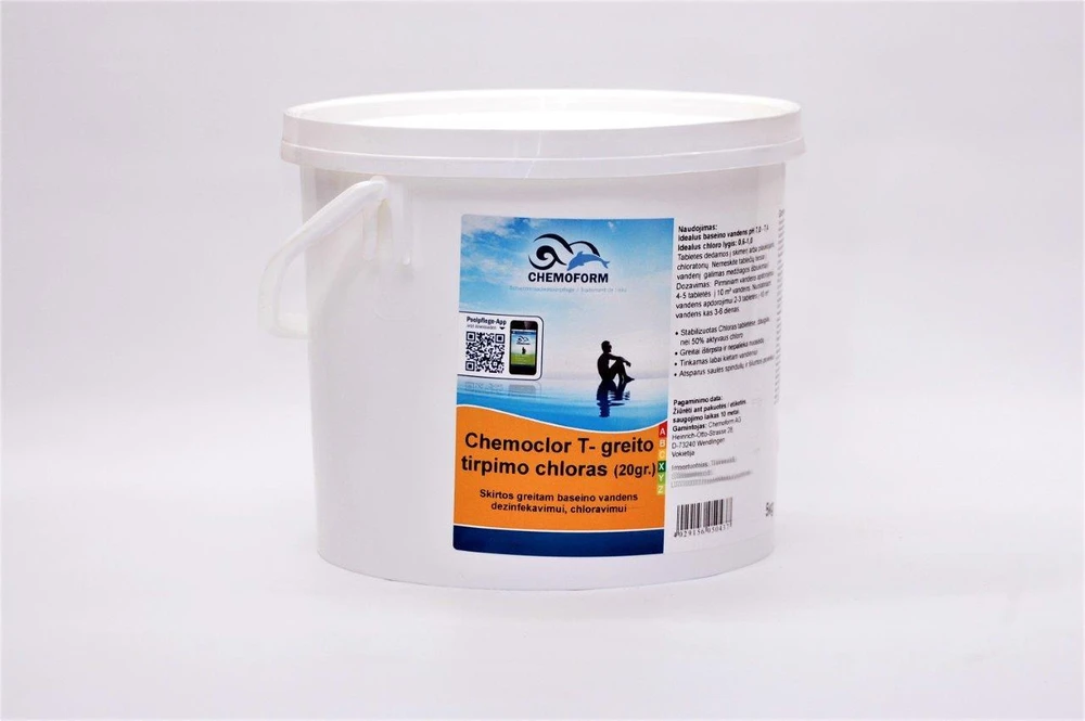 Chemoform Greito tirpimo chloras Chemoclor T- tabletės (20g), 5kg