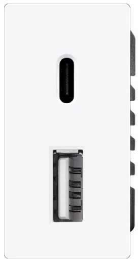 1/2 greito krovimo lizdas Feelspot USB+C, be rėmelio, baltas, 20W