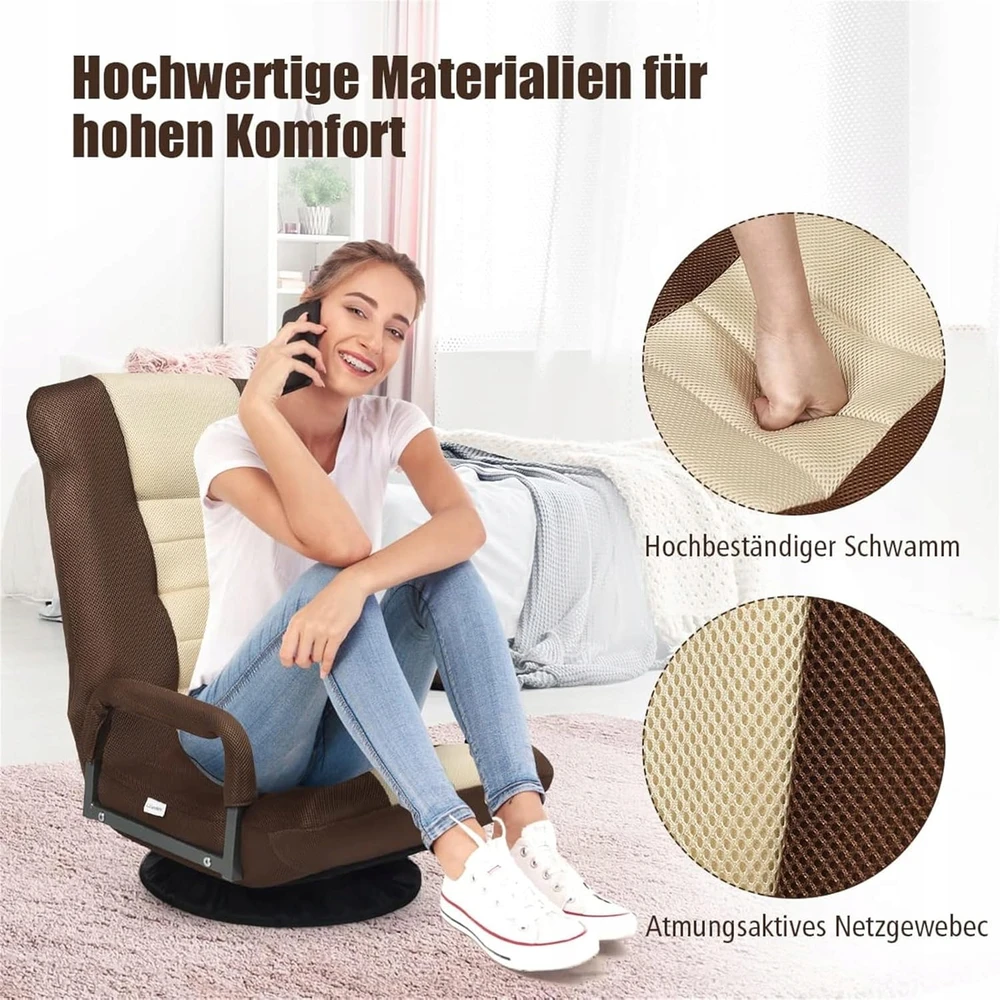 Grindų kėdė Svetainės sofa Pasukamas fotelis Reguliuojamas minkštasuolis