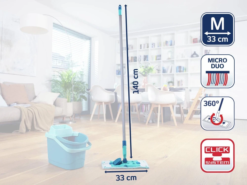 Grindų šepetys LEIFHEIT Power Clean M micro duo