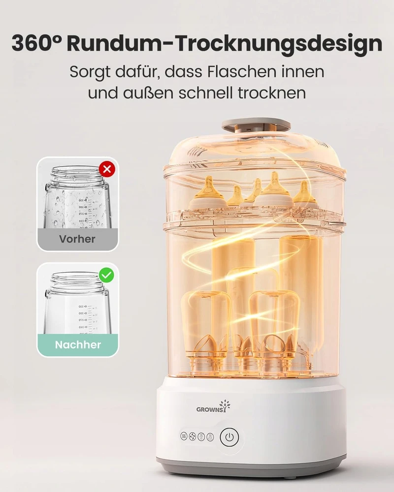Grownsy bottle sterilizer with dryer (pilka)