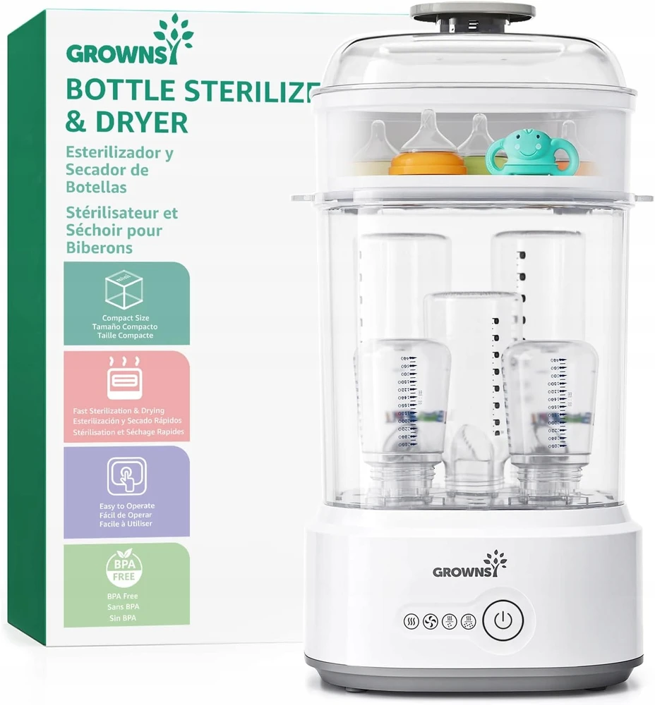 Grownsy bottle sterilizer with dryer (pilka)