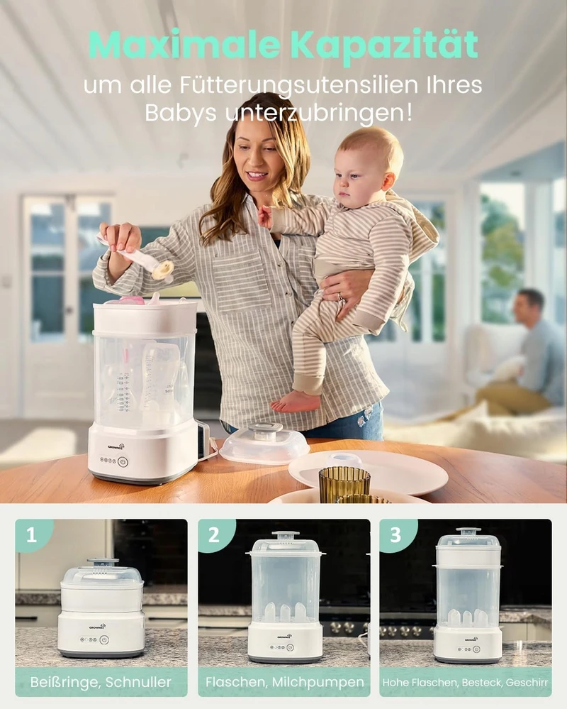 Grownsy bottle sterilizer with dryer (pilka)