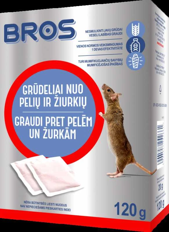 BROS Grūdeliai nuo pelių ir žiurkių 100g