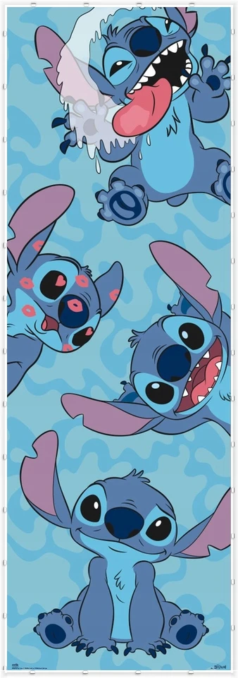 Grupoerik Plakat vaikams Disney Stitch Plakaty na ścianę i drzwi 158x53 cm